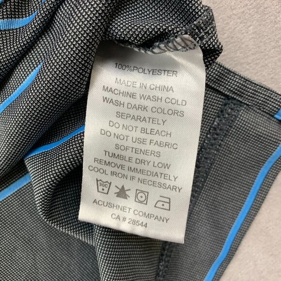 FootJoy Gray and Blue Striped Polo Shirt - Picture 5 of 9